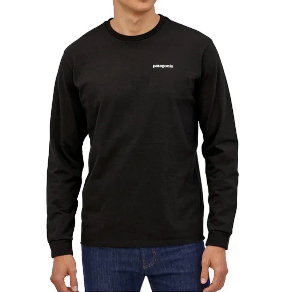 Patagonia Black Long Sleeve Tee with Ribbed Cuffs